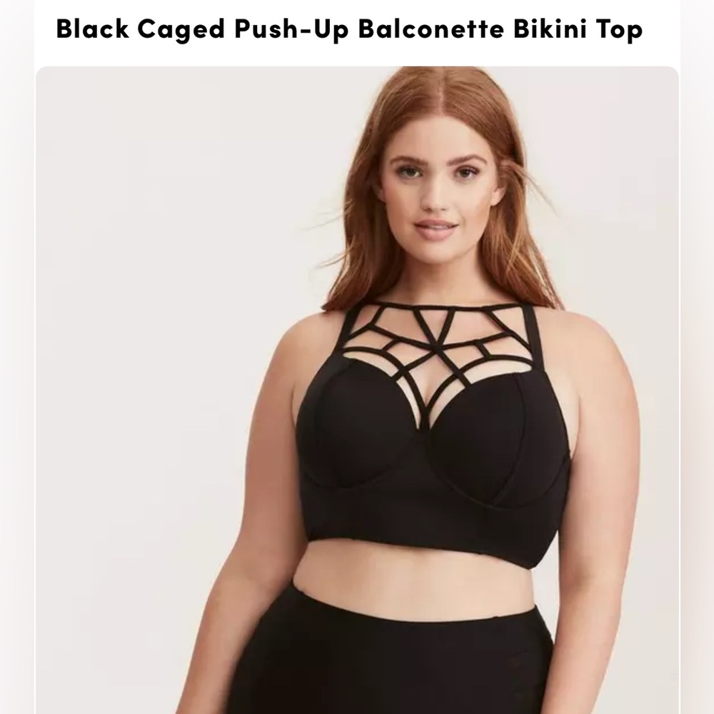 Torrid Size 4 Swim Black Underwire Bikini Top - Like New